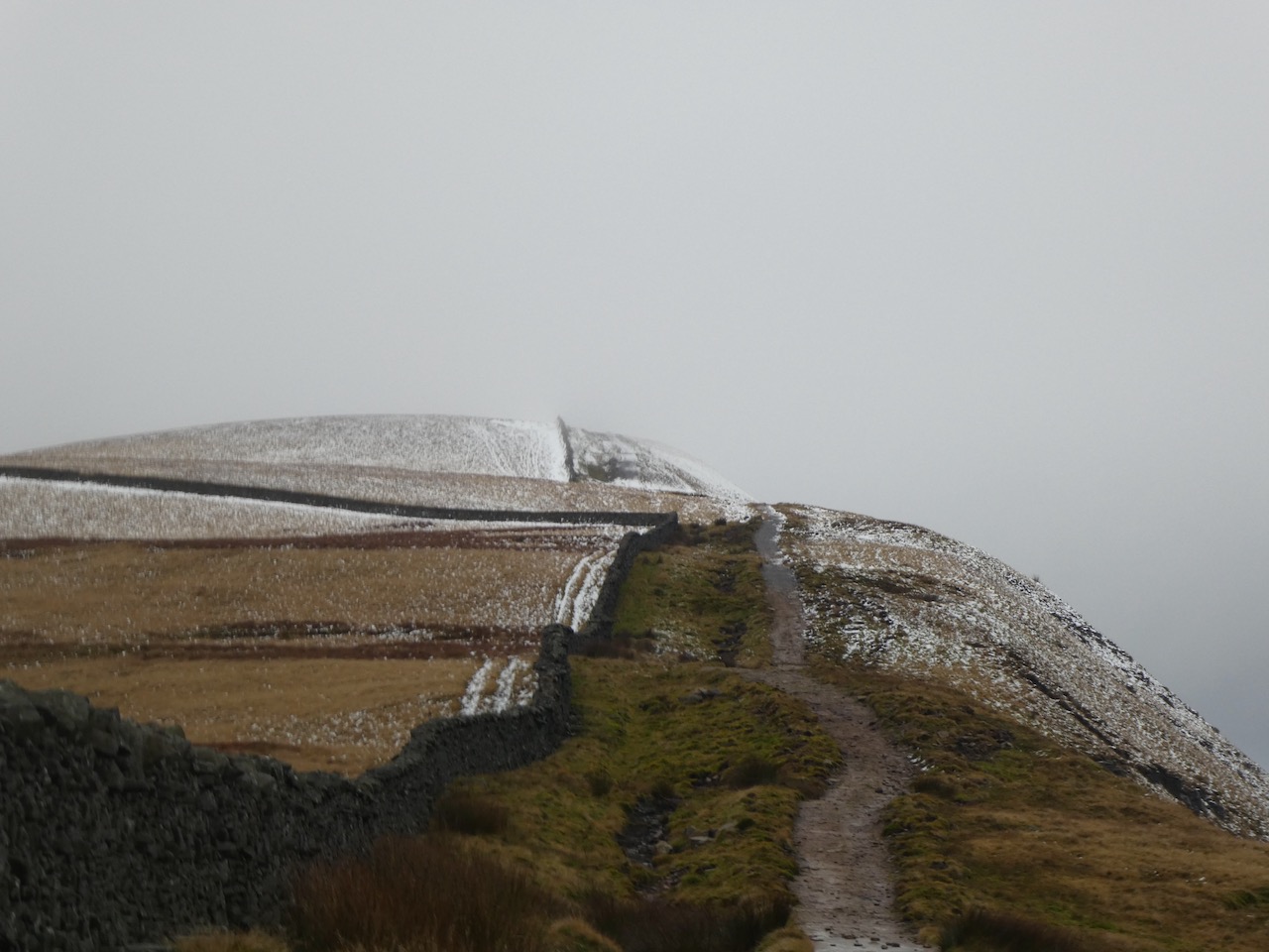 Walking Up a Snow Covered Whernside